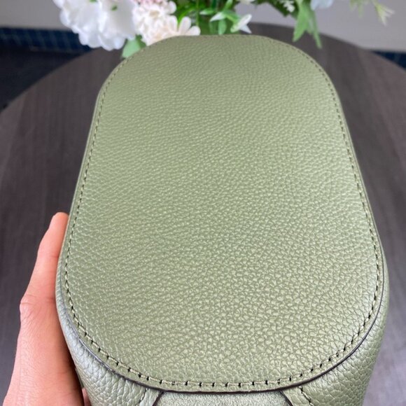 Michael Kors 35F1GPAT1S Portia Small Leather Tote in Army Green - Picture 6 of 9